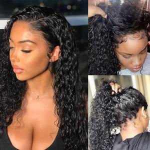Parrucca anteriore del merletto dei capelli umani brasiliani vergini dell'onda di acqua 13X6 all'ingrosso, parrucca dei capelli umani <span class=keywords><strong>Afro</strong></span> da 32 pollici, parrucca anteriore del merletto con i capelli del bambino - Product Image 6