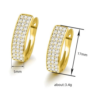 Orecchini a Cerchio Tripli Dorati per Donne, Orecchini Vintage Scintillanti, Gioielli di Moda Quotidiana - Product Image 5