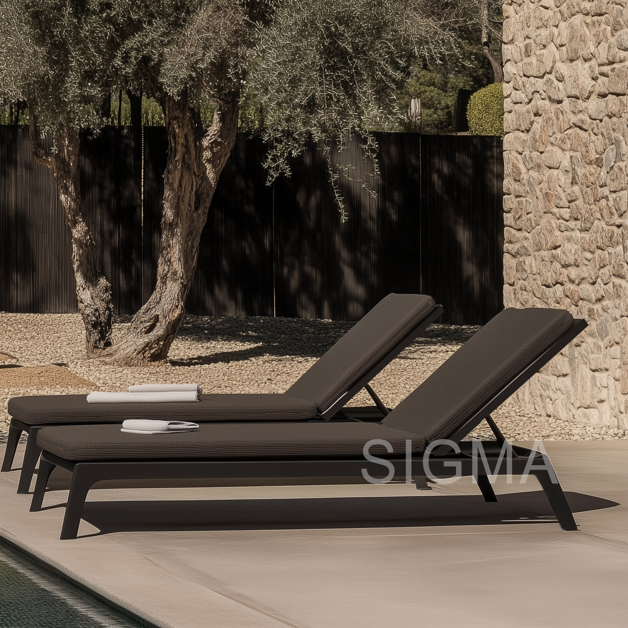 Newly Designed Customized Minimalism Modern Hotel Exterior Outdoor Patio Villa Aluminum Day Bed Furniture Lounger Sun Bed