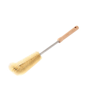 Brosse à tête courbée avec manche en bois pour le nettoyage des biberons, des thermos et des bouilloires, avec poignée extensible pour accrocher - Product Image 5
