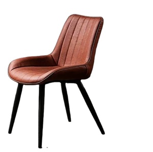 <span class=keywords><strong>Chaise</strong></span> de <span class=keywords><strong>salle</strong></span> <span class=keywords><strong>à</strong></span> <span class=keywords><strong>manger</strong></span> <span class=keywords><strong>en</strong></span> <span class=keywords><strong>cuir</strong></span> PU de style nordique noir italien moderne de luxe pour restaurant, cuisine, mobilier de maison, avec pieds <span class=keywords><strong>en</strong></span> métal - Product Image 1