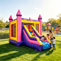 Château gonflable avec toboggan pour enfants, château de saut et structure de jeux gonflables pour fêtes, jardin et divertissement en plein air