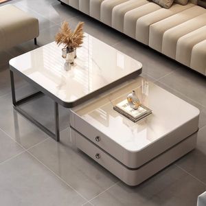 Moderno lusso elegante multifunzionale in pietra naturale di legno quadrato in vetro moderno salotto tavolini <span class=keywords><strong>da</strong></span> caffè - Product Image 2