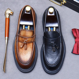 Zapatos Oxford de Hombre 2025 de Alta Calidad, Populares, Casuales de Negocios, de Cuero Genuino con Cordones, Diseño de Parches, Ligeros y Transpirables - Product Image 3