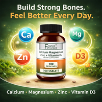 Complément personnalisé de calcium, magnésium, zinc et vitamine D3 pour améliorer la fonction immunitaire des adultes – Comprimés de vitamines à base de plantes