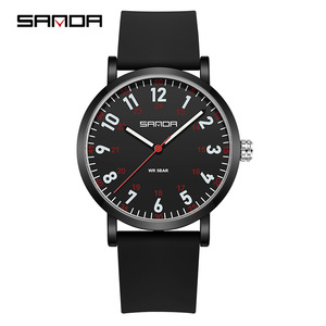 Reloj de Cuarzo SANDA para Hombre, Ultrafino de 42.5MM, Resistente al Agua, con Esfera Luminosa Grande y Correa de Silicona, Cronometraje Preciso, Reloj de Pulsera Casual - Product Image 6
