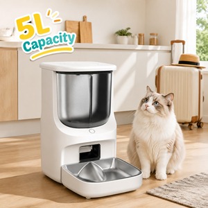 Distributeur de nourriture pour animaux de compagnie avec double compartiment, Wifi, application de contrôle à distance, portions programmées, pour chats et chiens - Product Image 1