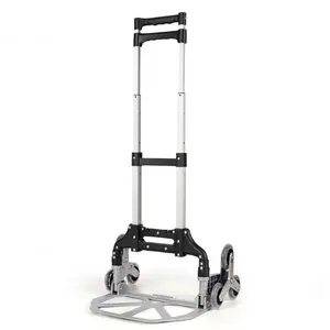 Crystal Wheel 6-wheel 70KG Carrying Capacity Stainless Steel Wheel Frame Foldable Ladder Car