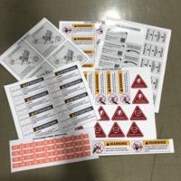Autocollants d'avertissement personnalisés en vinyle PVC auto-adhésif découpé, résistants aux UV et durables, pour machines