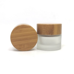 30 g Frosted Glass Jar With Wooden Lid Cosmetic <b>Container</b> 1 oz Empty Glass Jars 50 ml Glass Jar With Bamboo Lid for Face Cream - Product Image 5
