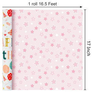 Papel de regalo rosa de 5m con revestimiento de aluminio, diseño original personalizable para felicitaciones de cumpleaños - Product Image 6