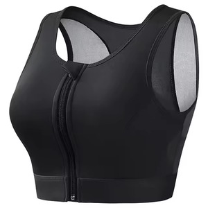 Soutien-gorge de sport à compression pour femme, maintien élevé, fermeture éclair frontale, dos nageur en maille, sans couture, séchage rapide, sans armatures, pour le yoga et le fitness - Product Image 4