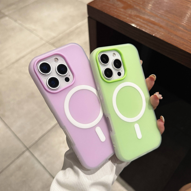 Wholesale Candy Color Matte Wireless Charge Magnetic Phone Case for iPhone 18 17 16 15 14 Pro Max Shockproof Anti Fall Cover