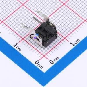 DTSA-61N-V Tactile Switch Through hole-4P,6.2x6.2mm,Bent Lead Through Hole Single Pole Single Throw Round Button 6.2mm 6.2mm - Product Image 2