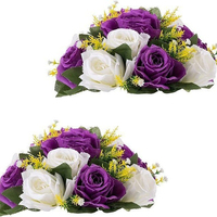Centros de Mesa de Flores Artificiales Púrpuras Premium para Mesas de Boda, Decoración para Fiestas de Despedida de Soltera