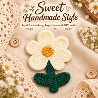 Applique fleur marguerite en crochet crème, patch tricoté à la main pour vêtements, sacs, chapeaux, artisanat DIY, couture, décoration, accessoire floral mignon 2,2 po