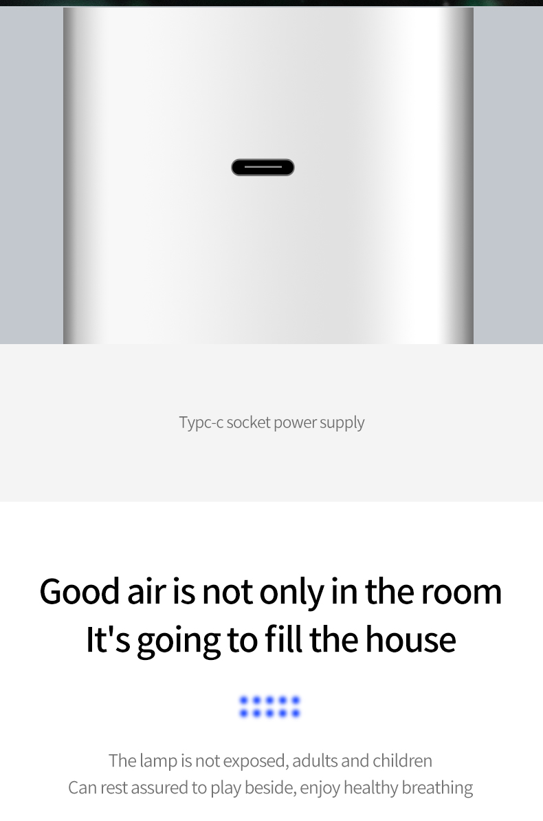 Negative ion sterilization Air purifier Three dimensional air circulation purification Household Car air purifier