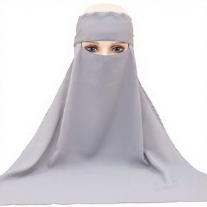 Nuovo Velo Lungo Elegante in Chiffon Tinta Unita, Protezione Solare, <span class=keywords><strong>Stile</strong></span> Mediorientale per Donne - Product Image 1