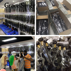 批发双拉束生原始角质层对齐头发身体波浪束人发 - Product Image 5