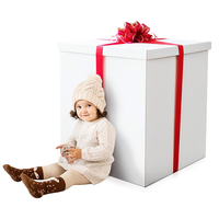 8295 coffrets cadeaux blancs extra larges de style élégant avec des rubans rouges pour un grand cadeau coffrets cadeaux surprise d'anniversaire durables grands