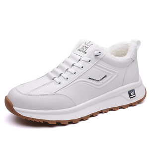Men Winter <b>Warm</b> Fleece Lined Lace Up Sneakers White Thick Sole Sport Fashion <b>Shoes</b> - Product Image 5