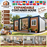 Maison conteneur extensible de luxe QIANBANG à double aile, deux chambres, hôtel préfabriqué pliable, logement modulaire