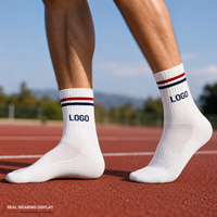 Chaussettes de course personnalisées avec logo, chaussettes athlétiques respirantes en maille avec soutien de la voûte plantaire et coussinets, chaussettes de sport OEM ODM