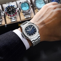 Montre pour homme Poedagar 925 de marque haut de gamme, en or rose carré, à quartz, étanche, luminescente, avec date, en acier inoxydable