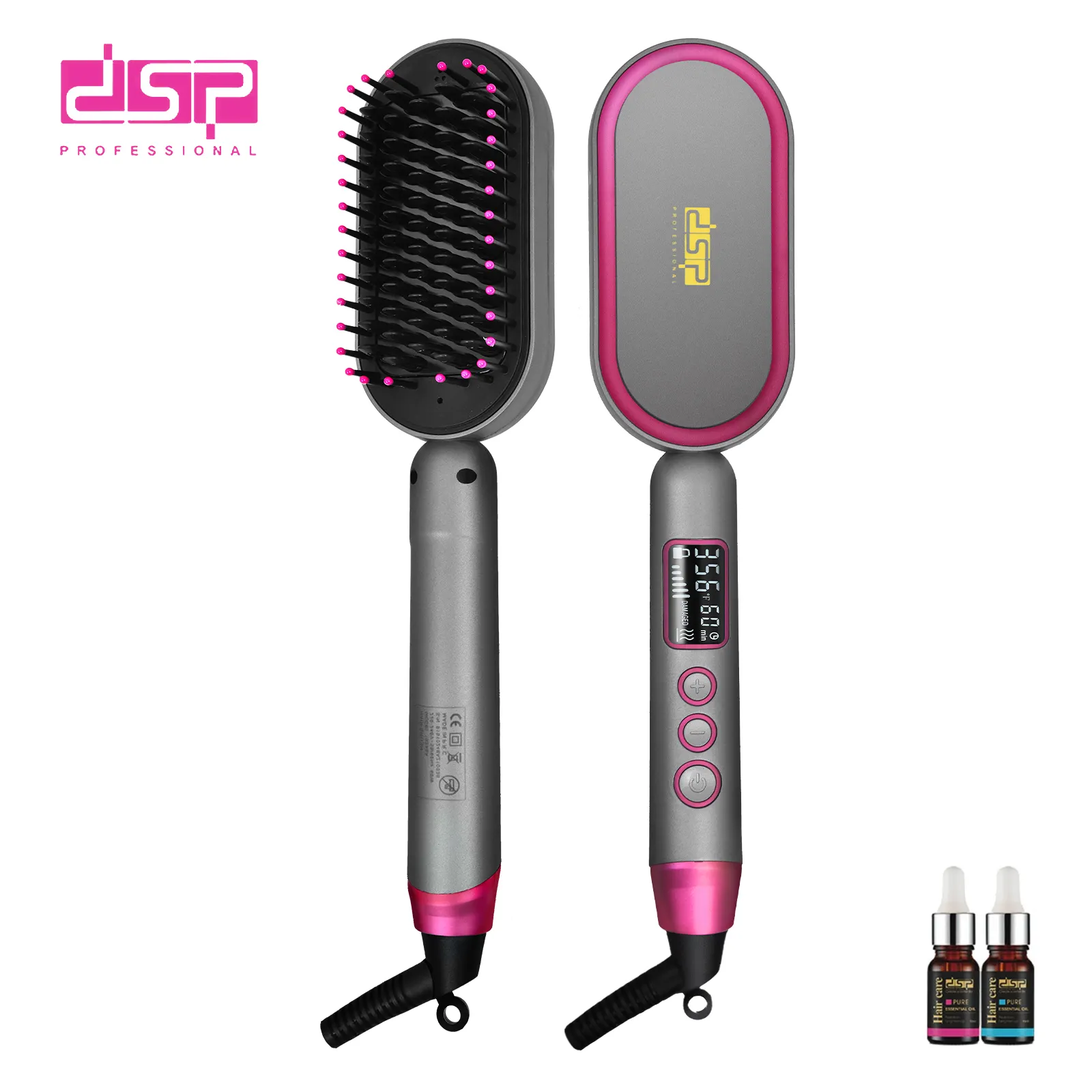 DSP Hair Styling Tools PTC Heat Hair Straightener Comb Brush Portable Beard Electric Heating Hair Straightener Brush