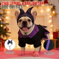 Manteau créatif pour chien avec ailes de chauve-souris - Costume de Noël en polyester pour petits chiens, lavable en machine, imprimé animal mignon