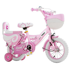 Vélo de princesse magnifique pour enfants avec roulettes d'apprentissage/rétroviseur/panier/dossier - Product Image 1