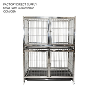 202 RVS Ademend Geanodiseerd Hondenverblijf Multi-Layer Fokkerij Kennel Verwijderbare Scheidingswand Dakraam Huisdier