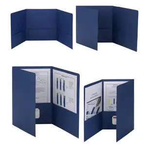 Custom Nautical Blue Presentation Folder Paper Certificate and Document File Holders