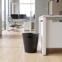 Poubelle ronde en métal noir robuste pour bureau et chambre, 8L, poubelle d'intérieur, corbeille à déchets pour la maison