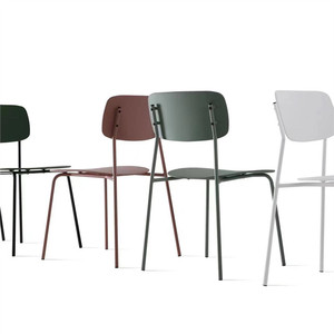 Silla de Comedor Apilable de Plástico, Estilo Nórdico Moderno y Minimalista, con Respaldo Grueso, Muebles para el Hogar, para Comer Informalmente - Product Image 4