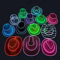 LED Neon scintillante Glitter spazio olografico Cowboy cappello per le donne ragazze festa di natale accessori Costume di Halloween