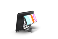 Support pliable 3-en-1 en aluminium pour smartphones, tablettes et montres, support de bureau multi-angles, étanche, pour intérieur