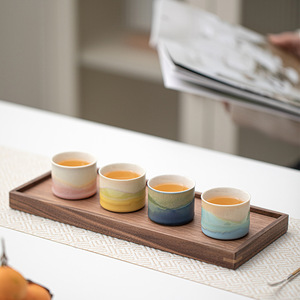 Set di <span class=keywords><strong>Tazze</strong></span> da Tè in Ceramica <span class=keywords><strong>Dipinte</strong></span> <span class=keywords><strong>a</strong></span> <span class=keywords><strong>Mano</strong></span>, Regalo Aziendale in <span class=keywords><strong>Porcellana</strong></span> con Design Paesaggistico Colorato - Product Image 3