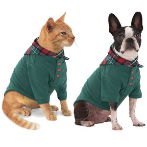 Bouton avant Plaid vert doux Noël famille correspondant 100 coton chat chien animal pyjamas ensemble - Product Image 1