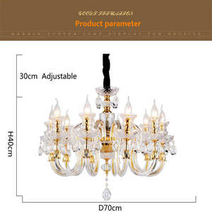 Lustres Offre Spéciale Design européen Salon Plafond Luxe Or Cristal Bougies Pendentif Éclairage - Product Image 5