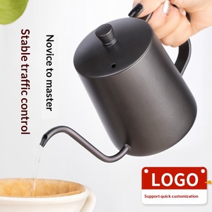 Cafetera <span class=keywords><strong>de</strong></span> Acero Inoxidable 304 para Preparación Manual, con Boquilla Delgada, Mango <span class=keywords><strong>de</strong></span> Madera, Diseño Minimalista para Uso <span class=keywords><strong>en</strong></span> Interiores y Exteriores, Goteo - Product Image 4