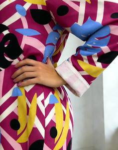 <span class=keywords><strong>2026</strong></span>新款女式衬衫连衣裙热带树叶印花长袖纽扣中长款缎面春秋夏透气优雅休闲 - Product Image 6