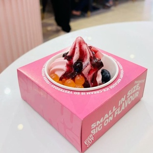 Packaging Tray Holder Paper Ice Cream Paper Box Custom Printed Folding Food Packaging Coated Paper Recyclable - Product Image 1