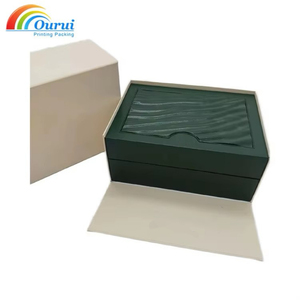 Fast Delivery High Quality Stock Green Luxury Wooden Watch Box Packing <b>Case</b> Watch Box <b>Display</b> Custom Logo - Product Image 2