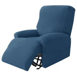 4 ayrı parça Recliner sandalye kılıfı kalın yumuşak Recliner Slipcover oturma odası kanepe kanepe kol sandalye kılıfı elastik streç