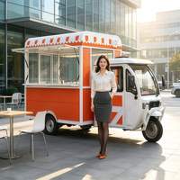 Système d'entrepreneuriat mobile Orange, construction en acier inoxydable, suivi GPS, conception résistante à la rouille pour la restauration rapide et les snacks