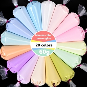 Gran oferta, 60g por bolsa, pegamento en crema de simulación DIY, Color macarrón, 20 colores, boquilla de decoración sin pegamento en crema - Product Image 1