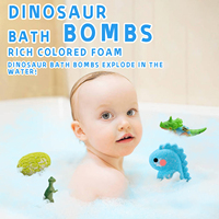 Ensemble de bombes de bain surprise en forme d'œuf de dinosaure de luxe naturel avec jouets surprises à l'intérieur d'un bain moussant au sel pétillant avec huile essentielle pour enfants
