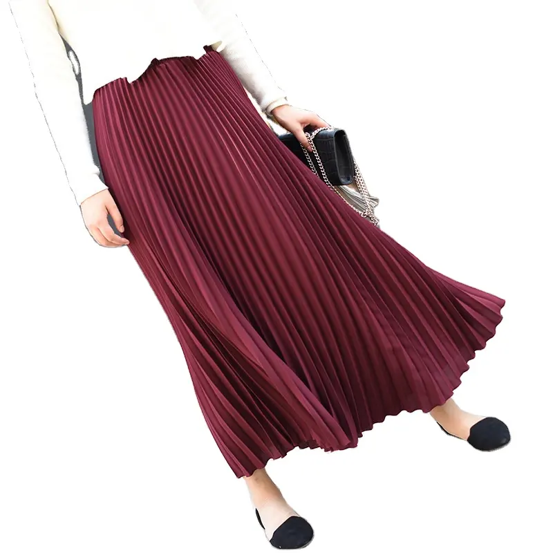 Factory Arab African Turkey Muslim Islamic Women Clothing New Design Pleated Maxi Long New Skirt for Ladies Women Muslim