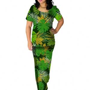 Samoan Puletasi Plus Size abbigliamento donna tribale polinesiano nero Fiji Masi Tapa stampa abiti personalizzati abbigliamento donna due pezzi - Product Image 4
